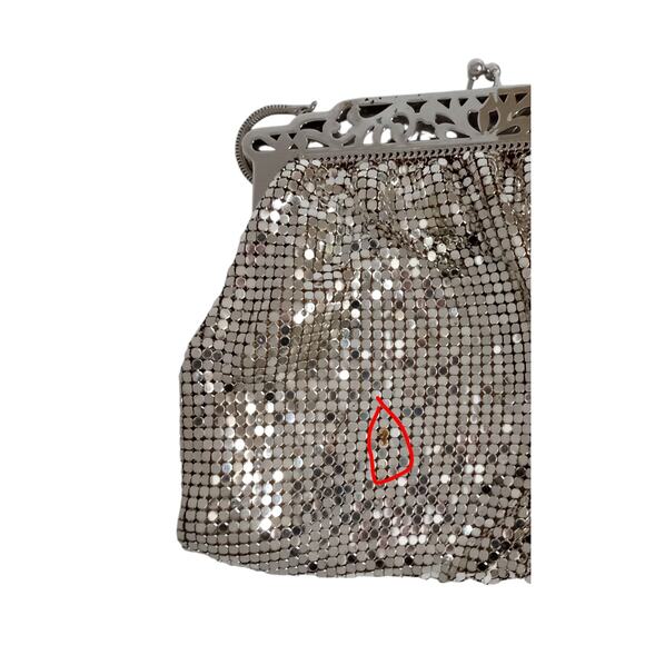 Vintage Whiting Davis Silver Metal Mesh Purse Evening Handbag - Picture 8 of 16